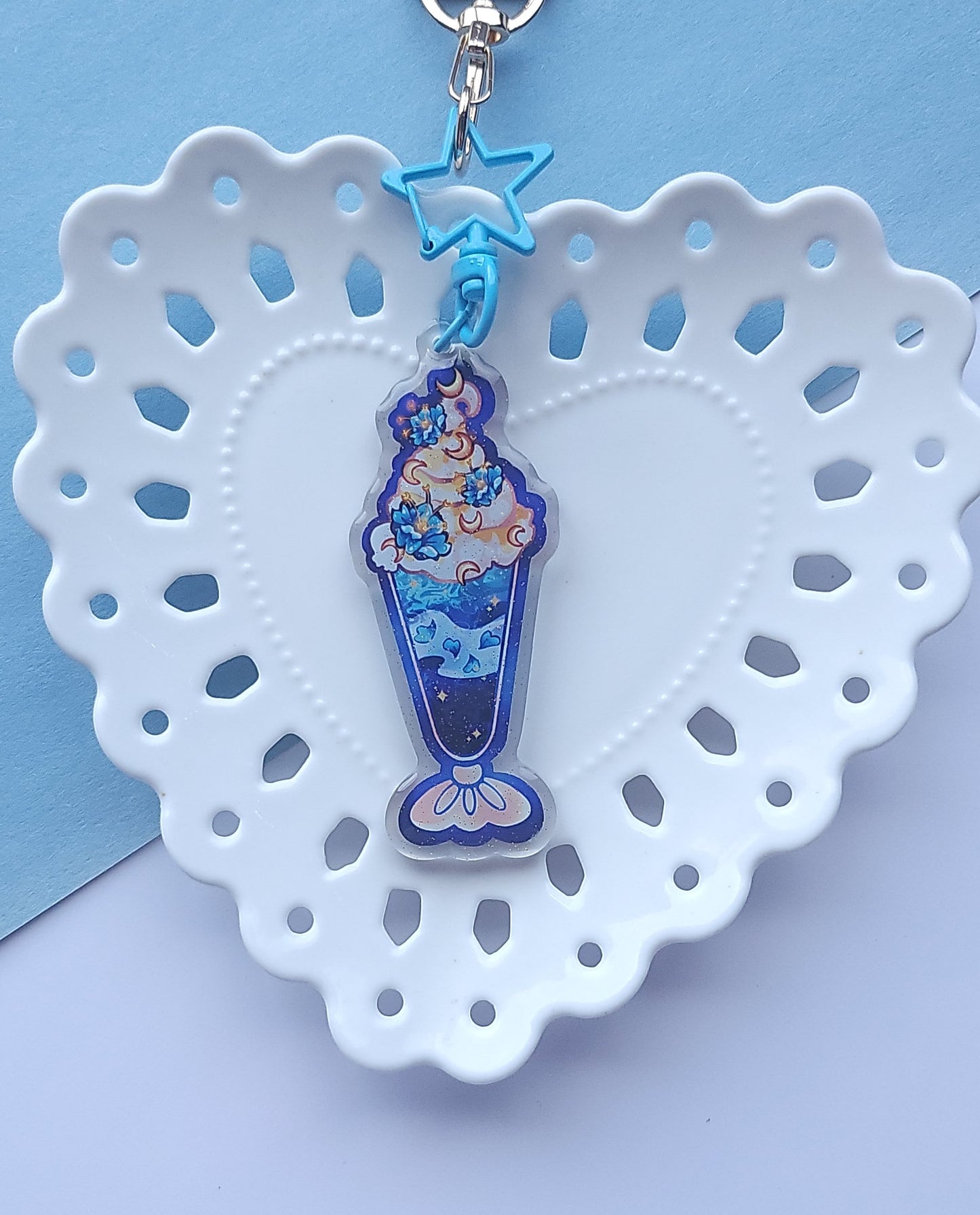 Blooming Blue Keychain