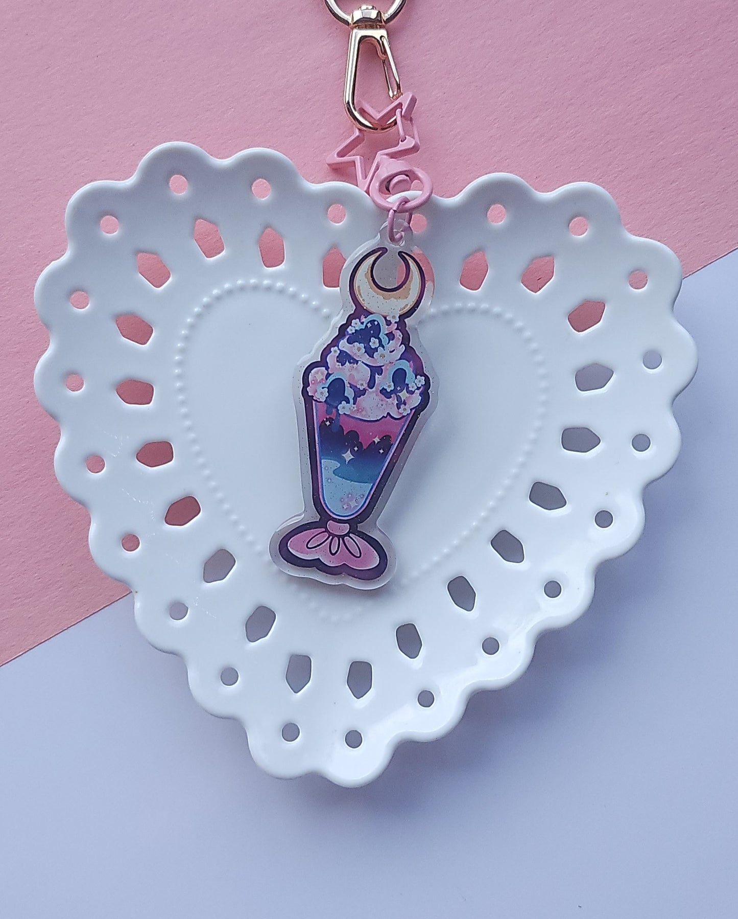 Cloudy Pink Keychain